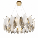 Підвісні люстри золоті D-50 cm / D-75 cm Е14 Gold+Graphit Feathers 260688-100008178