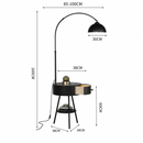 Торшер чорний з тумбою з бездротовою зарядкою H-160 cm E27 Black Helga 260758-100008331