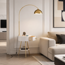 Торшер золотий з тумбою з бездротовою зарядкою H-160 cm E27 Gold+White Helga 260758-100008332