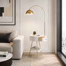 Торшер золотий з тумбою з бездротовою зарядкою H-160 cm E27 Gold+White Helga 260758-100008332
