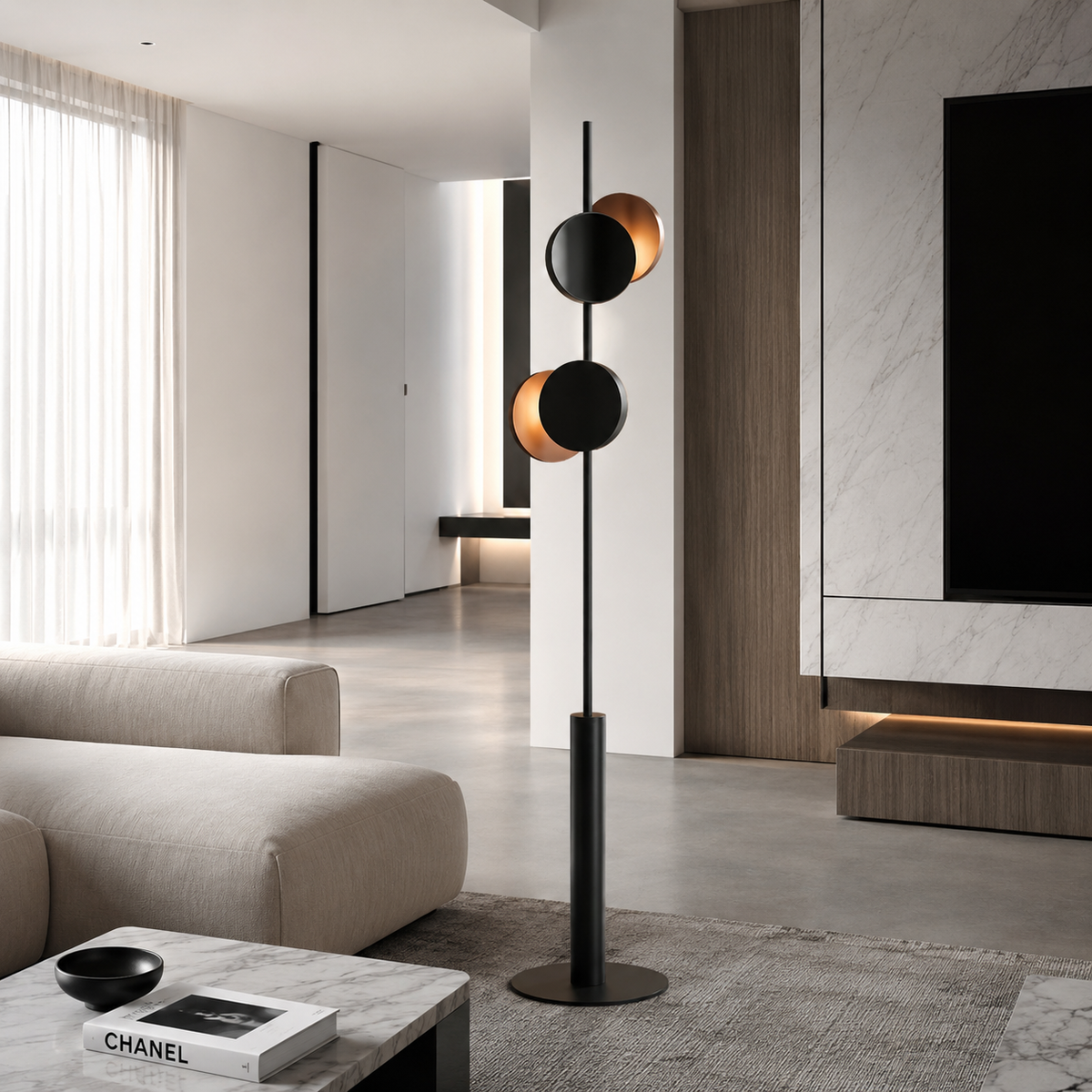 Торшер чорний H-160 cm Led Black Emma 260758-100008336