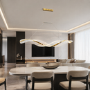 Видовжена люстра золота L-121 cm Led 40W 4500К Gold Aurora 260735-100008338