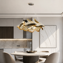 Підвісна люстра D-70 cm Led 20W 3000K-6000K Gold+Black Feather 260788-100008339