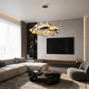 Підвісна люстра D-70 cm Led 20W 3000K-6000K Gold+Black Feather 260788-100008339
