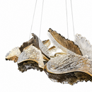 Підвісна люстра D-70 cm Led 20W 3000K-6000K Gold+Black Feather 260788-100008339