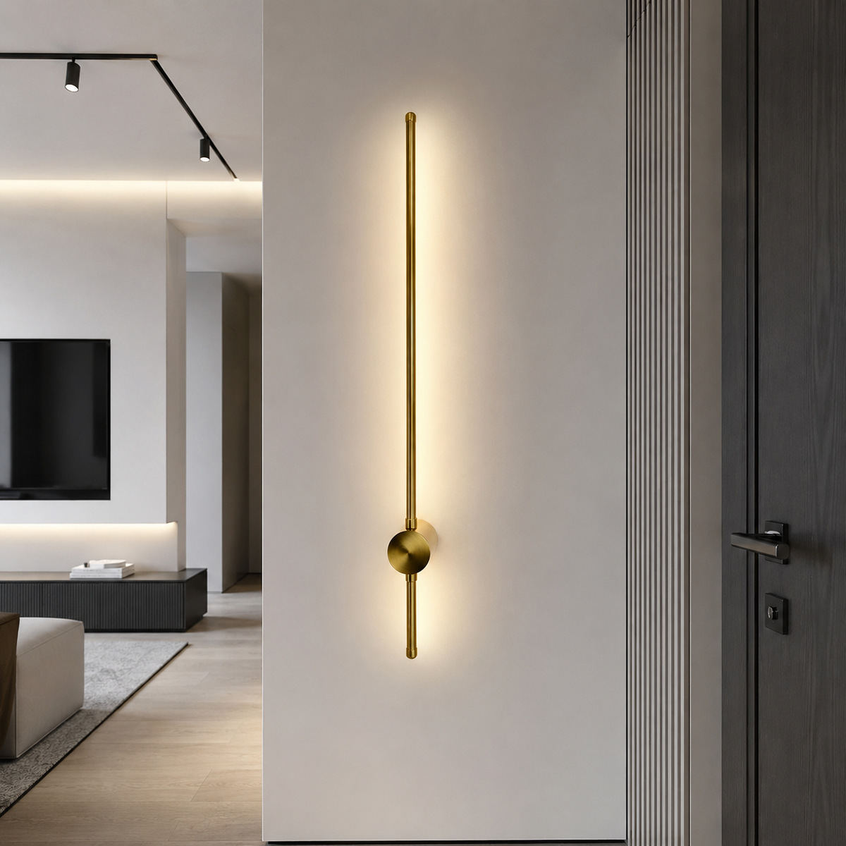 Настінні світильники золоті L-60 cm / L-80 cm Led Gold Pipe Line 260688-100008173