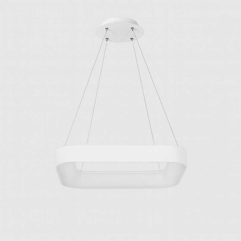 Підвісна люстра біла світлодіодна L-60 см Led 80W White Strict squares 250962-100002065