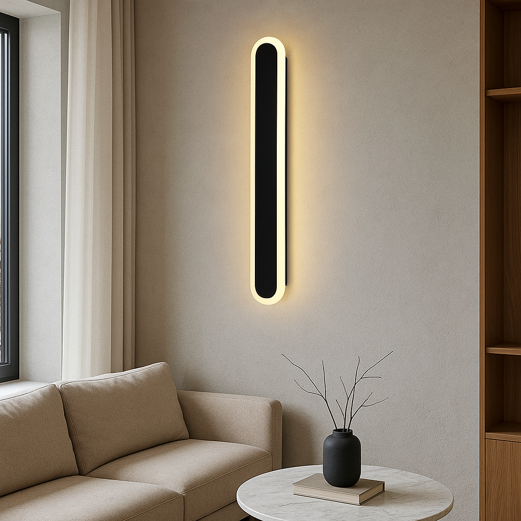 Настінний світильник чорний L-60 cm Led 20W 4000K Black Round line 250118-100004048