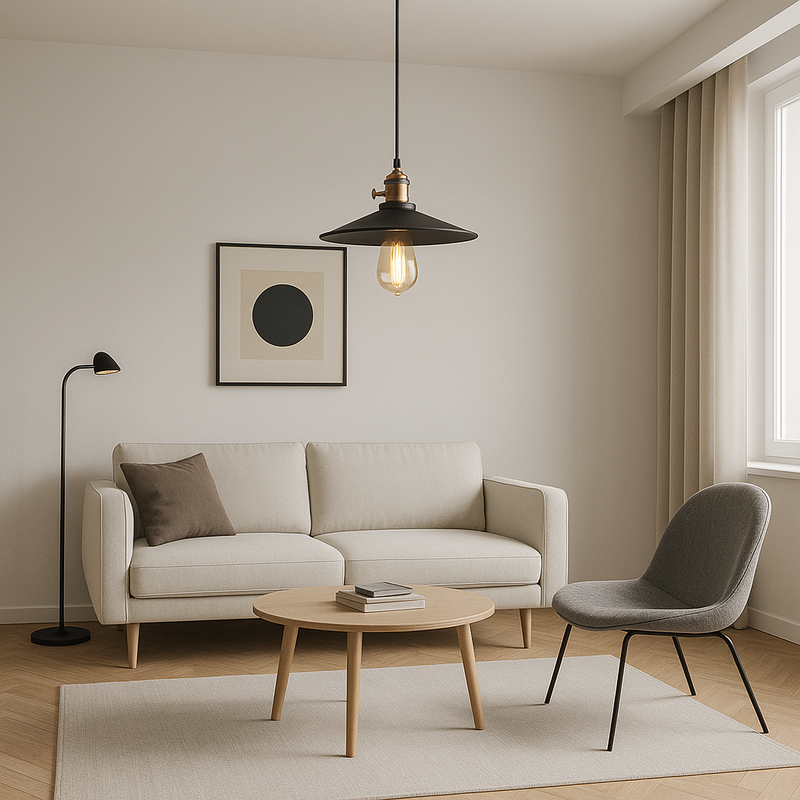Підвісний світильник чорний D-26 cm E27 Black Loft 250940-100002077