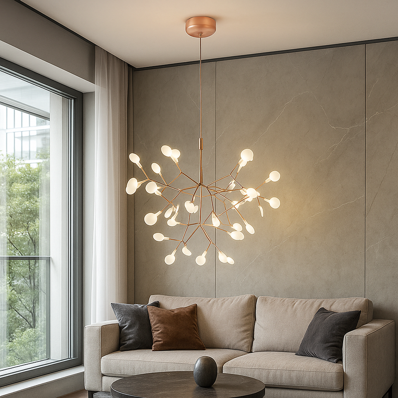 Підвісні люстри золоті з лепестками W-72 cm / W-98 cm Led 4000K Gold Petals 251180-100006489