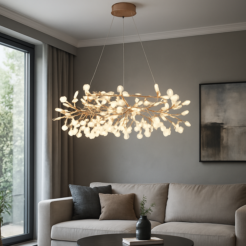 Підвісні люстри золоті з лепестками D-80 cm / D-105 cm Led 4000K Gold Petals 251180-100006490