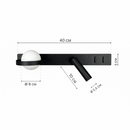 Настінний світильник чорний зі спотом L-40 cm G9+Led Black Merry me 251118-100006491