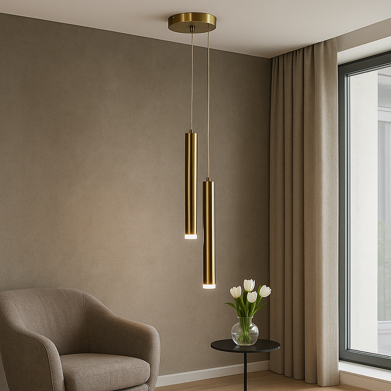 Підвісний світильник золотий D-10 cm Led 6W 4000K Gold Tube 251118-100006494