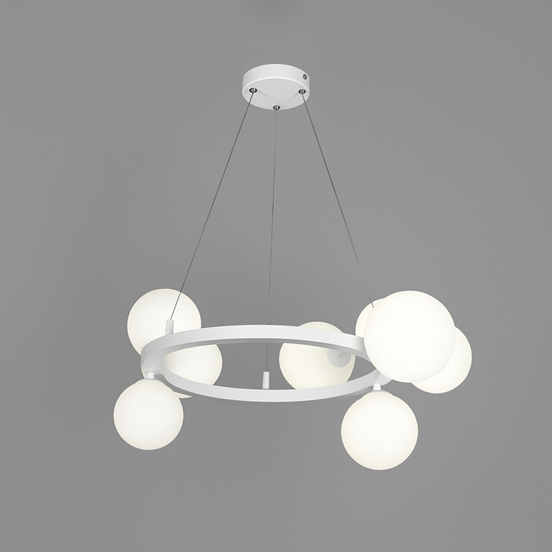 Підвісна люстра біла D-60 cm G9*9 White Bubbles 251118-100006496