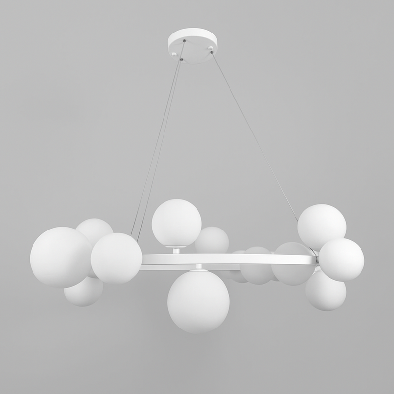 Підвісна люстра біла D-95 cm G9*18 White Bubbles 251118-100006499