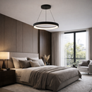 Підвісна люстра чорна D-60 cm Led 50W 3000K-6500K Black Gofre 260248-100007394