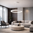 Підвісна люстра біла D-60 cm Led 50W 3000K-6500K White Gofre 260248-100007395