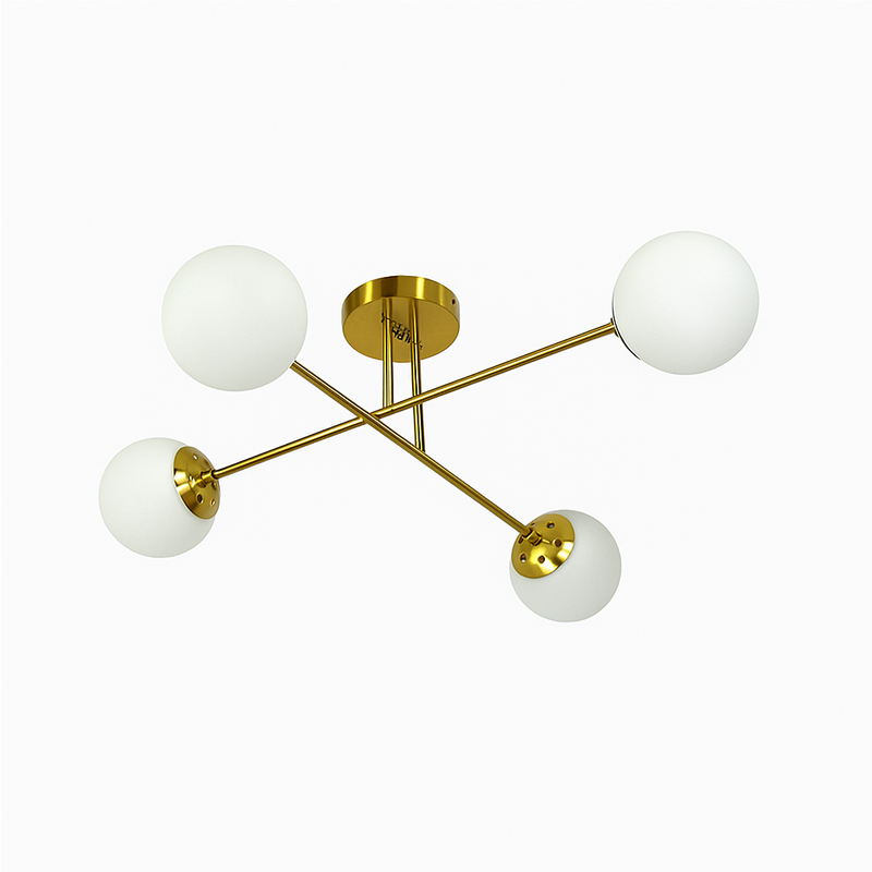 Люстра золота з білими плафонами L-73 cm H-25 cm E27*4 Gold Wendy 251118-100006508