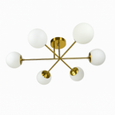 Люстра золота з білими плафонами L-73 cm H-25 cm E27*6 Gold Wendy 251118-100006510