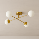 Люстра золота з білими плафонами L-73 cm H-25 cm E27*4 Gold Wendy 251118-100006508