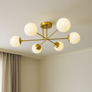 Люстра золота з білими плафонами L-73 cm H-25 cm E27*6 Gold Wendy 251118-100006510