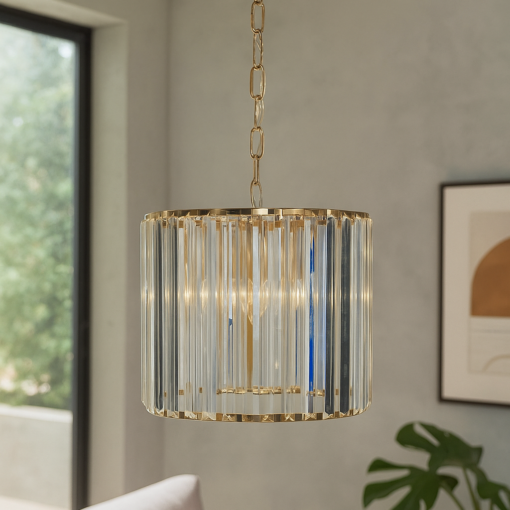 Люстра Кришталева Ланцюжок Crystal 4*Е14 D-30 см Gold + Transparent 230818-100002475