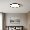 Стельова люстра чорна кругла світлодіодна D-60 cm H-3 cm Led 48W Black Circle 250940-100002088