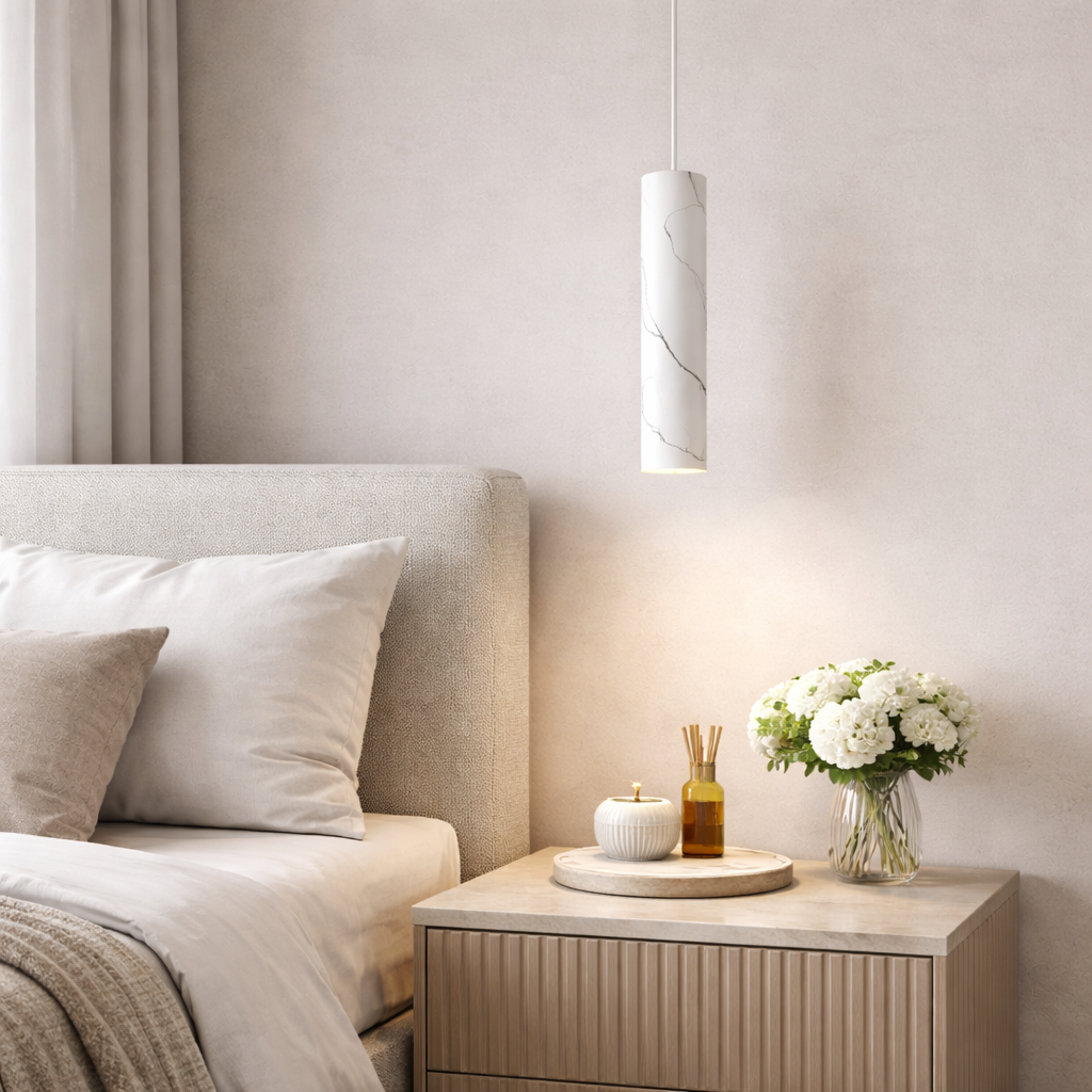 Підвісний світильник білий з імітацією мармуру H-40 cm GU10 Imitation Marble White 260141-100007023