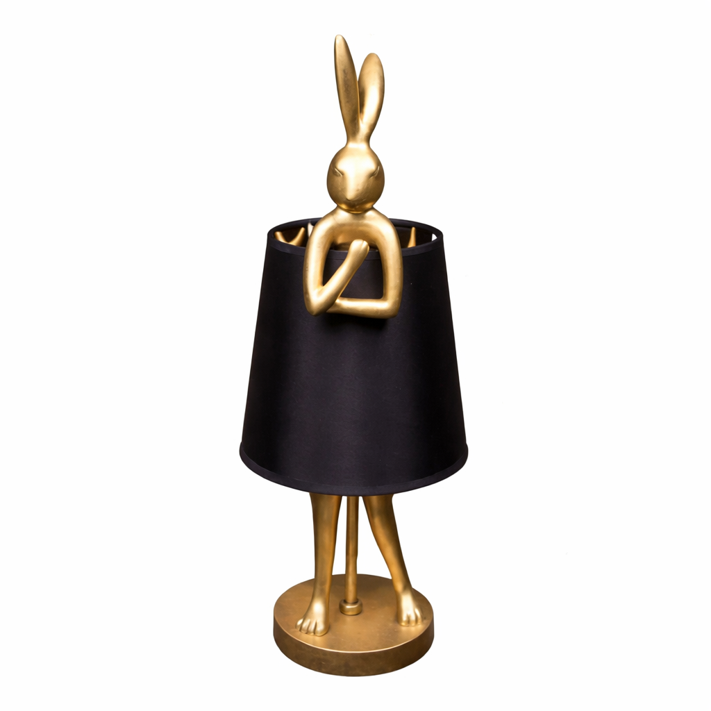 Настільна лампа кролик H-44 cm E27 Gold+Black Bunny 260247-100007419