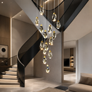 Люстра золота підвісна каскадна на 15 підвісів D-60 cm Led 15W Cascade Crystal 260618-100008074