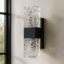 Настінний світильник чорний H-30 cm Led 8W Black Wavy Glass 251188-100006523