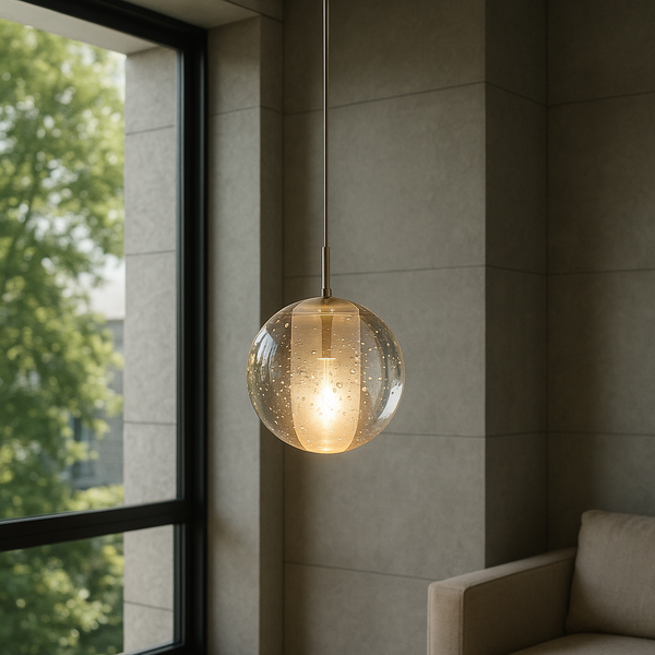 Підвісний світильник срібний із прозорим склом D-10 cm G4 Air Balls Bubbles 251019-100006473