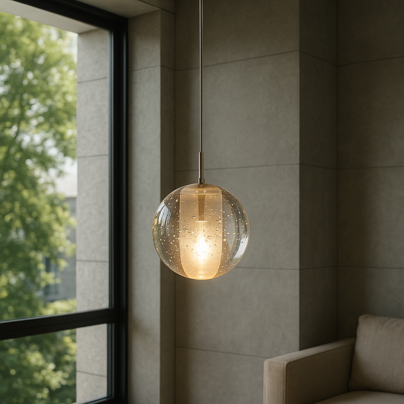 Підвісний світильник срібний із прозорим склом D-10 cm G4 Air Balls Bubbles 251019-100006473