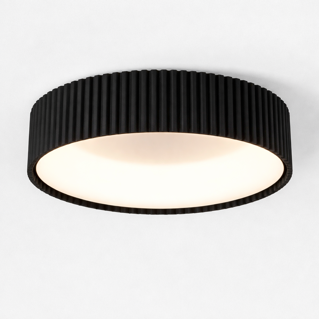 Стельові люстри чорні D-40 cm / D-50 cm Led Black Gofre 260322-100007624