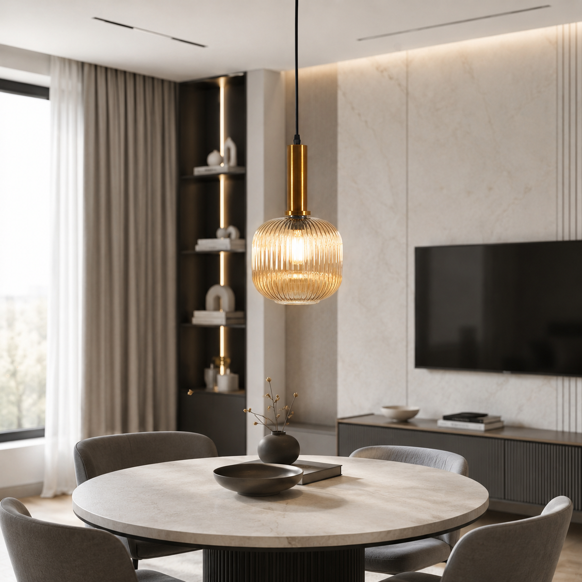 Підвісний світильник бурштиновий D-18 cm E27 Amber+Gold Garden lamp 260766-100008344