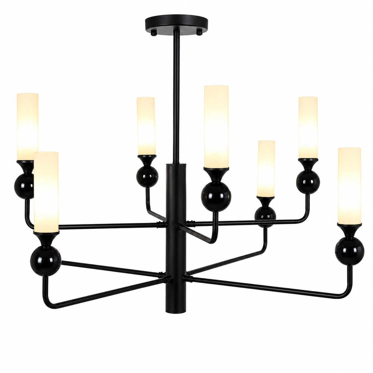Люстра чорна на 8 плафонів D-90 cm E14*8 Black Spider 260766-100008351