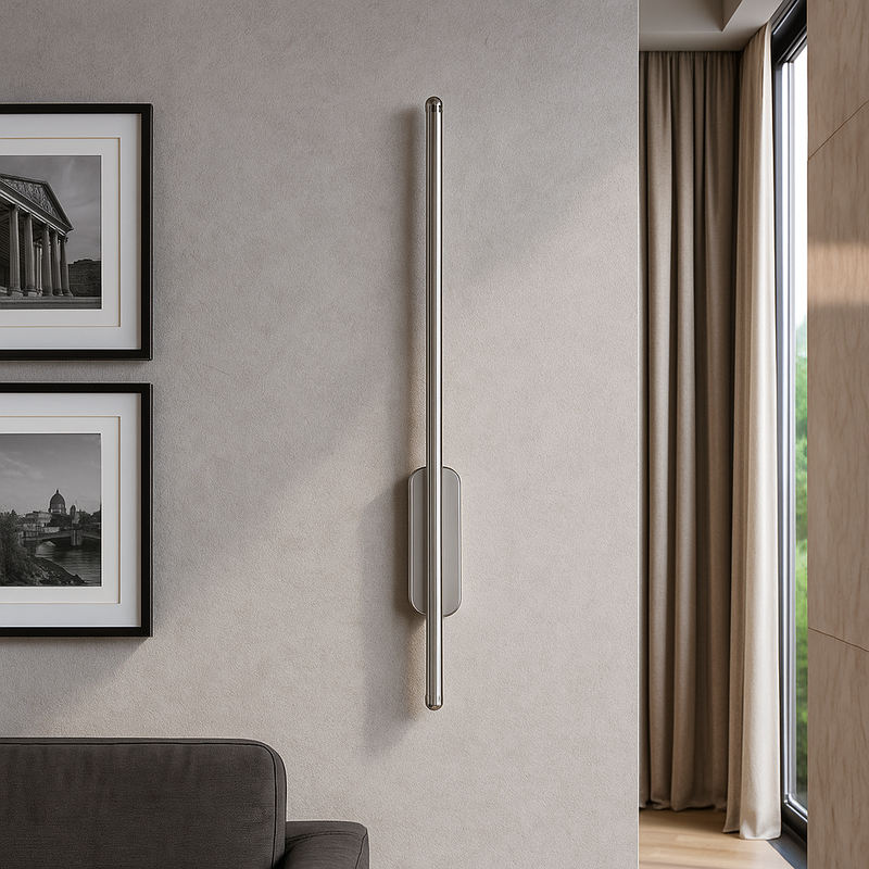 Настільні світильники сірі L-60/80/100 cm Led 3 режими Silver Pipe oval Line 251131-100006527