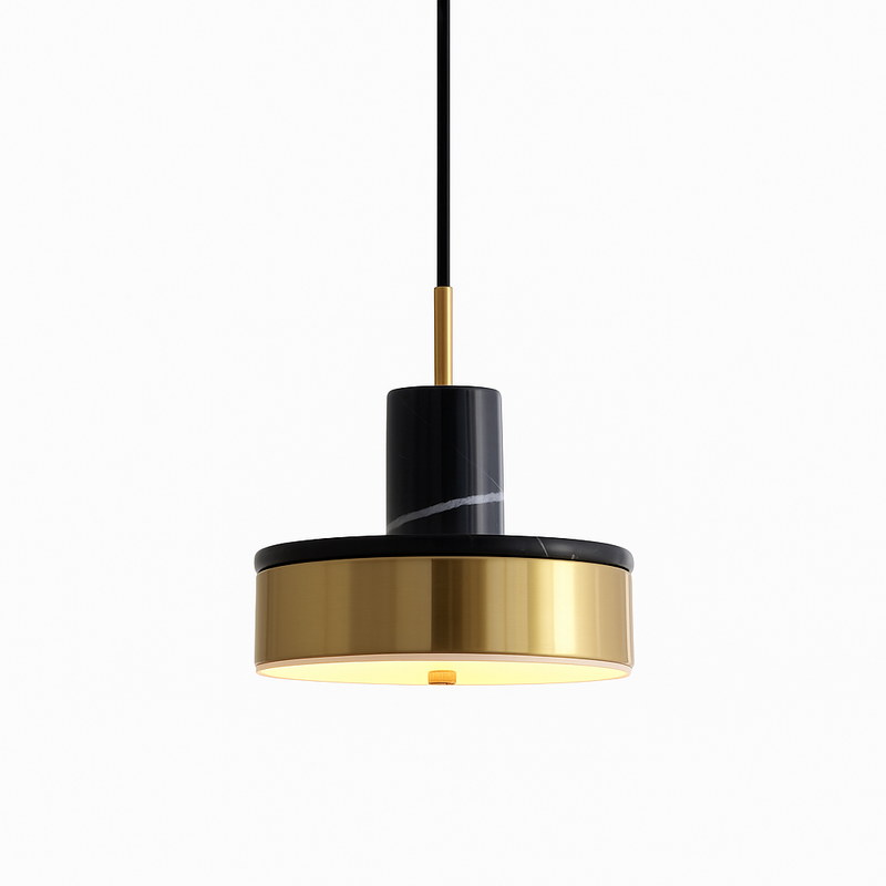 Підвісний світильник D-20 cm Led 18W 4000K Black+Gold Marble with gold 251117-100006528