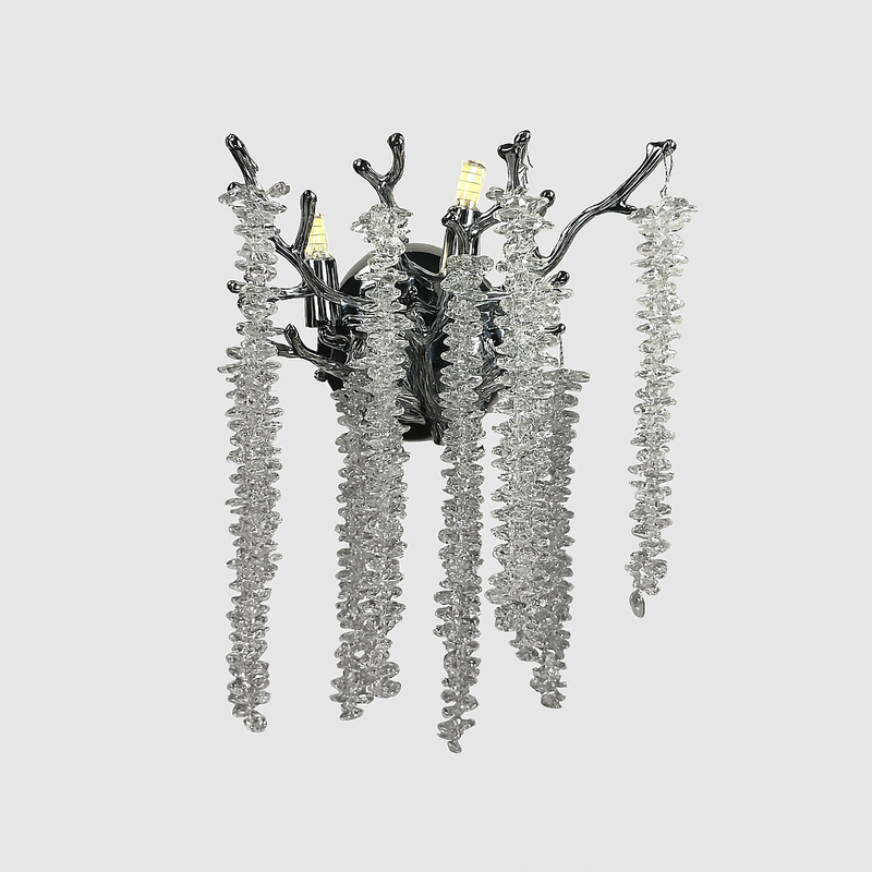Настінний бра срібний з круглими матовими підвісами H-50 cm G9 Chrome Tree 250818-100005749