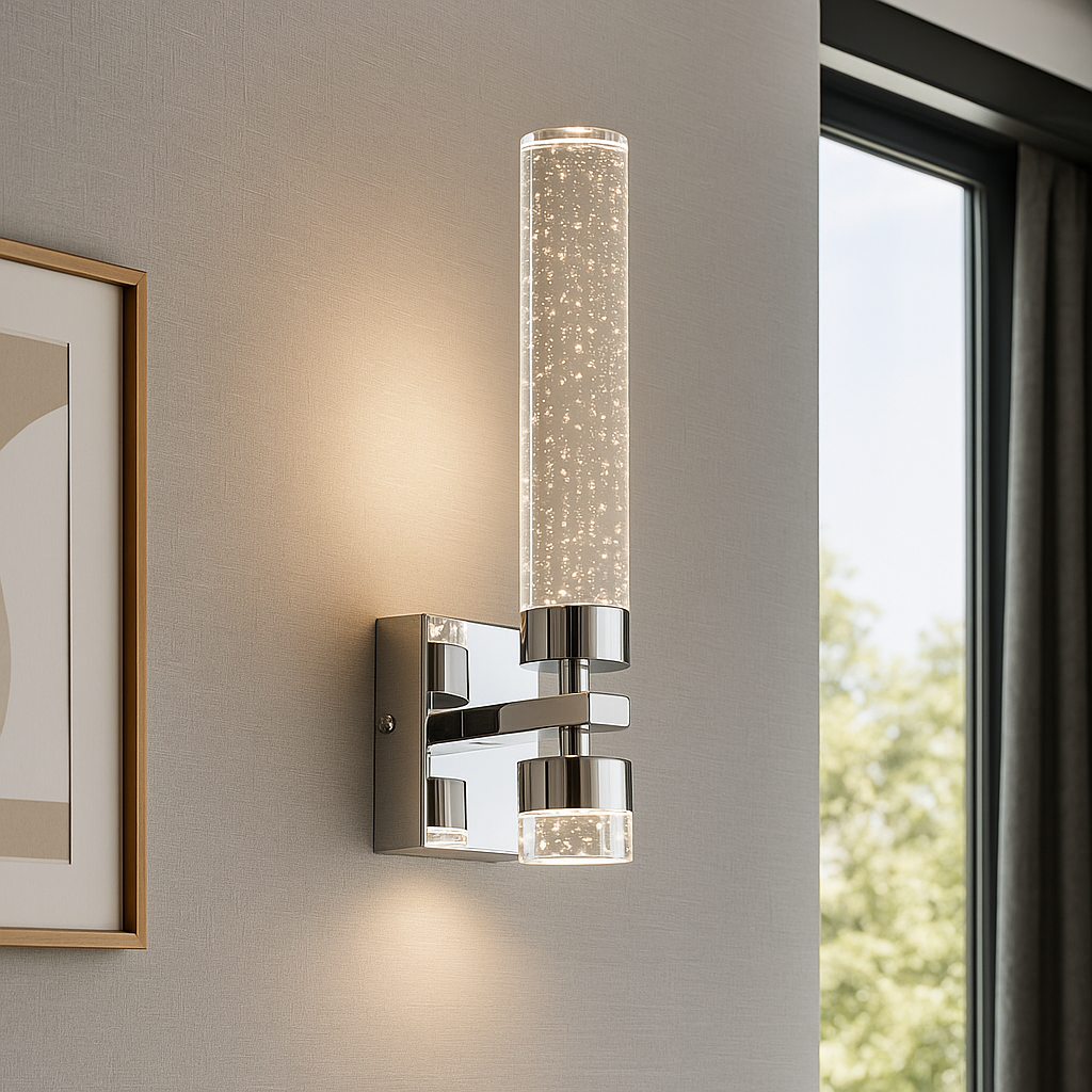 Настінний світильник хромовий H-35W Led 10W Chrome Bubbles tube 251122-100006537