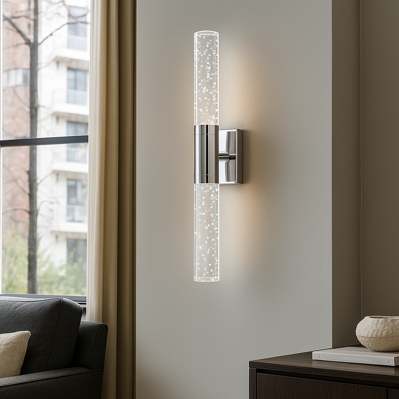 Настінний світильник срібний H-35 cm Led 10W Chrome Bubble Tube 251176-100006541