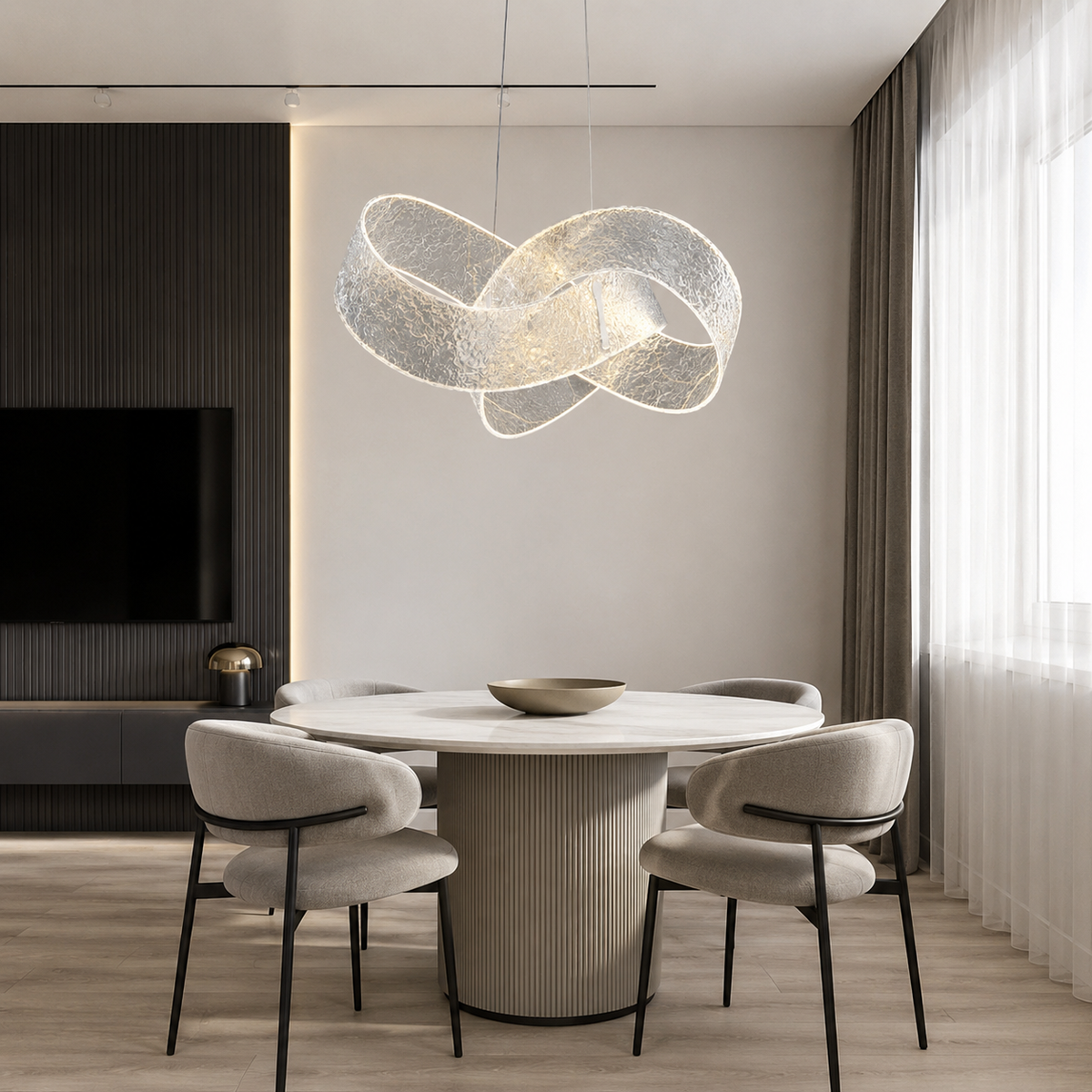Підвісна люстра D-90 cm Led 88W Chrome Bagel 260817-100008585