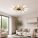 Стельова люстра золота з промінцями D-69 cm G9x12 Gold+White Sun 260118-100007044