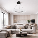 Підвісна люстра D-60 cm Led 3000K-6000K 22W White+Black Ice 260318-100007754
