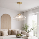 Підвісні світильники скляні D-20/25/30 cm G9 Clear+Gold Dumpling 260118-100007047
