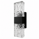 Настінний чорний світильник з прозорим плафоном з фігурного скла H-30 cm Led 6W Black+Transparent Unit 260619-100008078