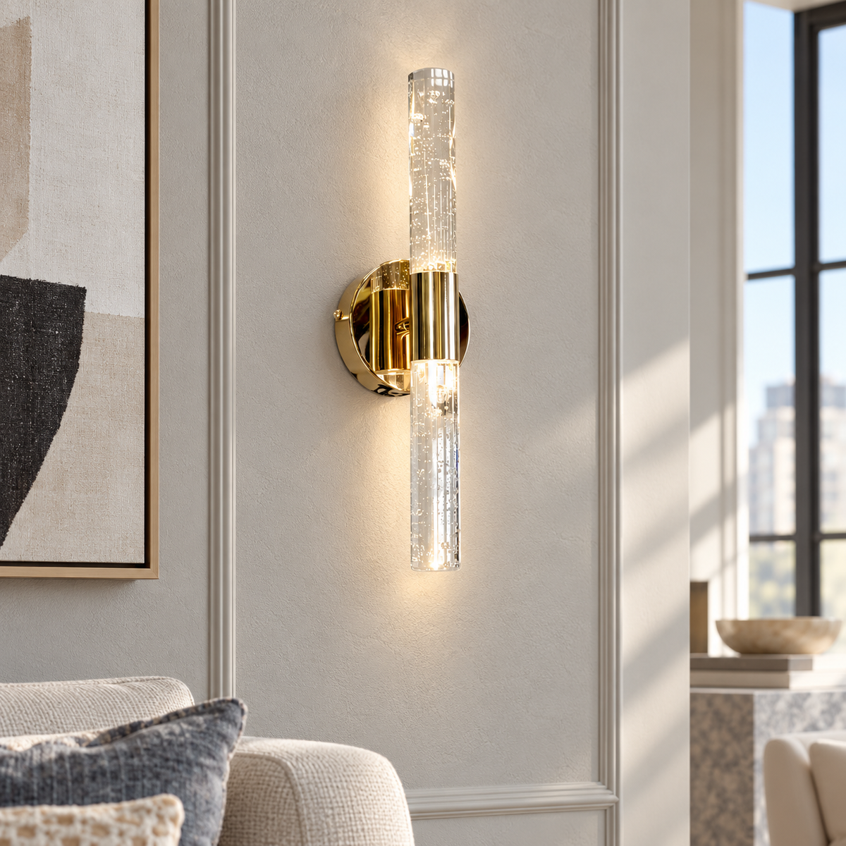 Настінне бра золоте H-34 cm Led 6W 4000K F Gold Bubble Tube 250935-100002040