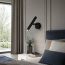 Настінний світильник з вимикачем на корпусі H-20 cm Led 5W 4000K Black + Chrome Tube 2 tone 250319-100004288