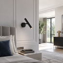 Настінний світильник з вимикачем на корпусі H-20 cm Led 5W 4000K Black + Chrome Tube 2 tone 250319-100004288