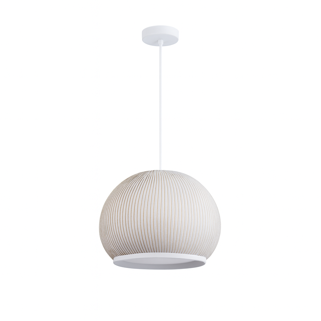 Підвісна люстра з абажуром D-45 cm E27x5 White+Beige Textile 251031-100006248
